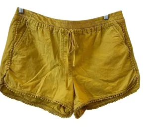 LOFT Women's‎ Yellow Running Shorts Size L High Rise Casual thumbnail 1