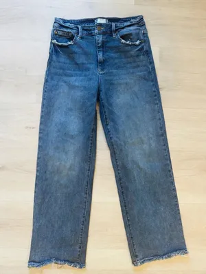 Klique B Women's Flare Jeans Blue Frayed Hem thumbnail 1