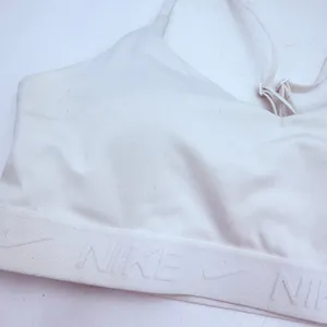 Nike Pro Dri-Fit White Halter Padded Sports Bra Size Medium thumbnail 2
