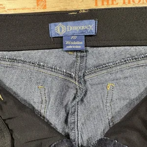 Democracy Ab Solution Bootcut Jeans Womens 10 Stretch Distressed Rips Boho Dark thumbnail 2