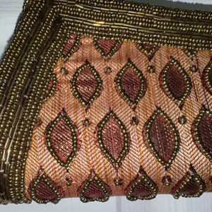 Vintage Elegant Beaded Evening Clutch Top Handle Brown Bronze Gold thumbnail 3