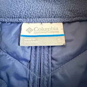 Columbia Womens Blue Quilted Fleece Mix Puffer Vest Small Full Zip Mock Neck thumbnail 3