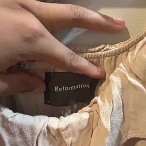Reformation Beige Ruffle-Neck Maxi Dress thumbnail 5