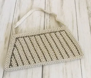 White Faux Pearl Bridal Bag Vintage thumbnail 1