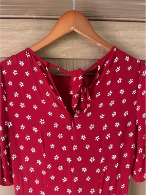 Reformation Bard Floral-Print Crepe Mini Dress in Red Women’s size 6 thumbnail 11
