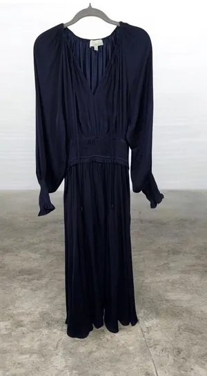 Pinch Navy Blue Smocked Waist Maxi Dress L thumbnail 1