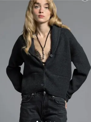 WEEKEND GRAY Shawl Collar Wool-Blend Cardigan Jacket L thumbnail 1