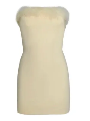 Tiger Mist Imani Yellow Feather Bodycon Tube Mini Dress thumbnail 7
