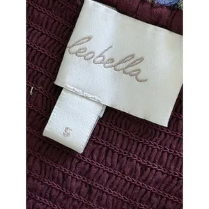 Cleobella‎ Elizabeth Dress Small Purple Blue Metallic Gold Dots Smocked Ruffle thumbnail 4