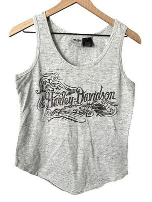 Harley Davidson Grey Racerback Tank Medium thumbnail 1