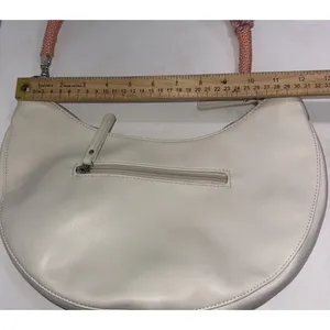 Anthropologie Urban Originals Boho White Luna Crossbody Slouchy Crescent Bag thumbnail 7