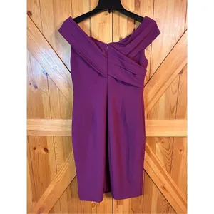 Lauren Ralph Lauren Ralph Lauren Crepe Off-the-Shoulder Cocktail Dress Plum 4 nw thumbnail 5