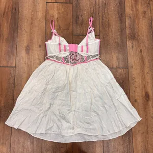 For Love & Lemons Festival Lingerie Floral Mini Slip Dress Sz Large Satin Ivory thumbnail 5