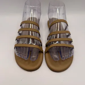 TKEES Senna Leather Strappy Sandals Sable Tan Flat Slides Womens Size 6 EUR 37 thumbnail 2