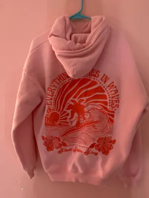 Pink Palm Puff Hoodie pink thumbnail 3