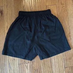 Amazon black high rise linen blend drawstring shorts M thumbnail 8