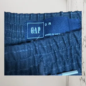 Gap Pinstripe Trousers Womens 0R Navy Blue‎ Excellent Drawstring Elastic Waist thumbnail 7