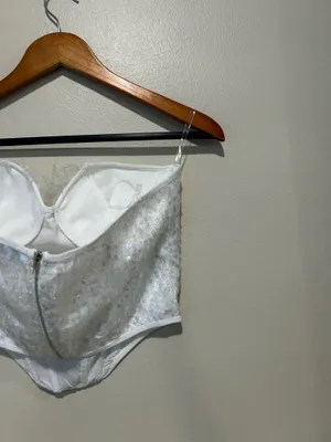 White sequin corset top Size L thumbnail 7