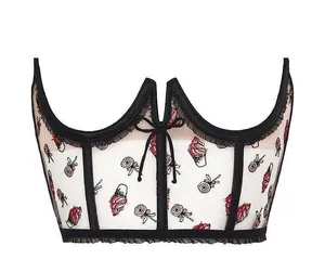 For Love & Lemons Rosie Bow Ice Cream Corset Top size Medium thumbnail 1