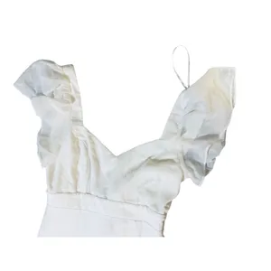 NWT Lulus Size Small Simply Delightful White Tie-Back Flutter Sleeve Maxi Dress thumbnail 7