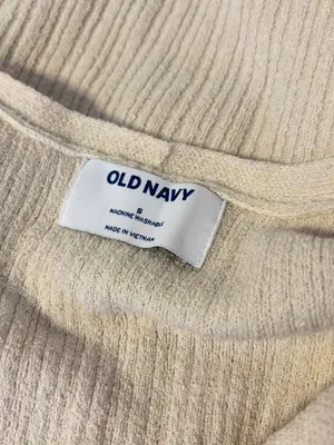 Old Navy Ribbed V Neck Button Down Cardigan Sweater Tan Beige Womens Size Small thumbnail 3