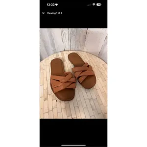 A New Day Brown Criss Cross Slide Sandals Women’s Size 8 Casual Summer Flats thumbnail 5