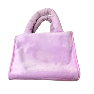 Juicy Couture Velour Rhinestone Mini Tote Y2K Pink Crossbody Bag Charm Coquette thumbnail 3