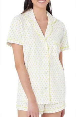 Roller Rabbit Sunshine Hearts Polo Cotton Pajamas Medium Preppy Summer Camp thumbnail 1