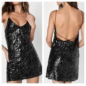 Lulus Force of Fashion Black Sequin Mini Dress thumbnail 2