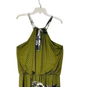 Lily by Firmiana Halter Green Floral Dot Maxi Long Dress LARGE NWT‎ Cottagecore thumbnail 6