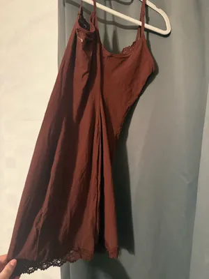 SKIMS oxblood lace Slip dress thumbnail 2