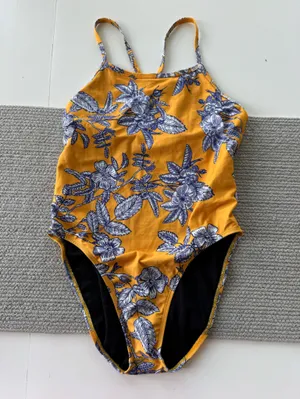 Jolyn Clothing Brandon 2 Yellow Blue Floral Onesie Swimsuit Sz 32 RARE Print thumbnail 7