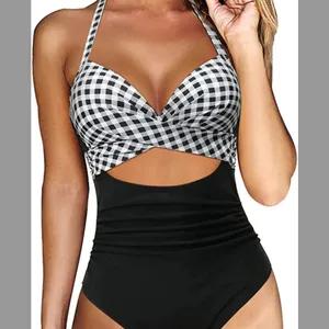High waisted Bathing suit size Large . Looks like 2 piece but it's one p… thumbnail 3