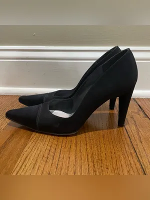 Stuart Weitzman Satin Pointed Toe Pumps Black Womens Size 7B Stiletto Heels thumbnail 7