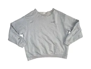 YoungLA Sweatshirt Women Large Blue Gray Good Distressed Raw Neck‎ 525 MMXIV thumbnail 1