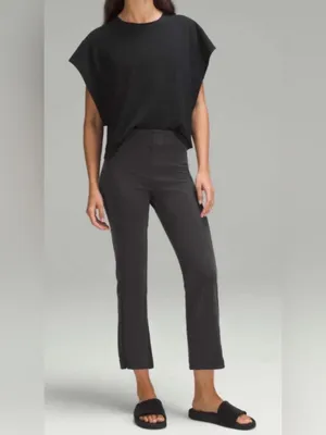 lululemon Ribbed Softstreme Zip leg High Rise Cropped 25” Pants Black Size 12 thumbnail 12