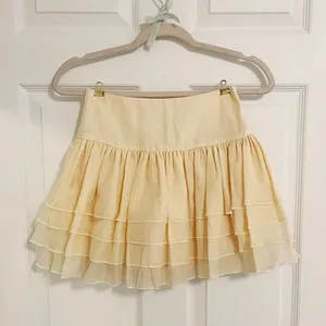 White Cream Kawaii Harujuku Shabby Chic Cottagecore Tiered Mini Skirt Skort thumbnail 7
