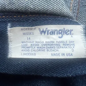Vintage Wrangler Womens Dark Wash High Rise Straight Leg Jeans USA Sz 14 thumbnail 8
