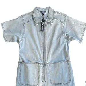 NWT Steve Madden Eira Denim Jumpsuit Stone Wash Blue Size XS Retail $129.00 thumbnail 7