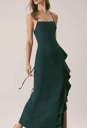 RIHOAS The Green Ruffle Cross Back Strap Maxi Dress 3 thumbnail 2
