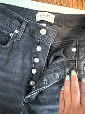 AGOLDE Riley High Rise Straight Leg Jeans Black thumbnail 2