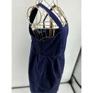 Tori Richard Navy Palm Tree Print Mini Dress Women Size 6 Tropical Resort thumbnail 6
