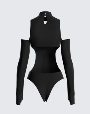 Cut Out Bodysuit Black thumbnail 3