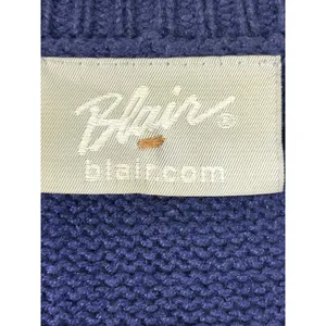 VTG Blair Dog Motif Embroidered Cardigan Sweater Women L Navy Grandma Core Retro thumbnail 6