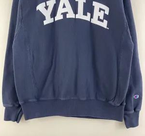 Vintage 90’s Navy Blue White “YALE” Reverse Weave Crewneck Pullover thumbnail 4