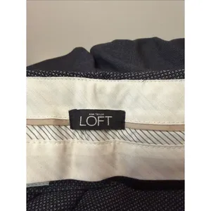 Loft- Marisa Trouser Black Grey Textured Straight Leg Work Dress Pants Size 4 thumbnail 3