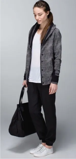 Lululemon To Class Jacket‎ French Terry Texture Black Dune Jacket Size 8 thumbnail 1