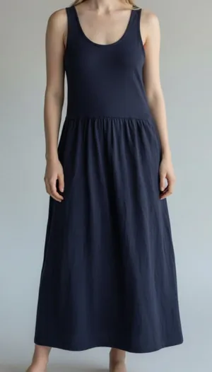 LOFT Women's Navy Textured Sleeveless Maxi Dress XS thumbnail 1
