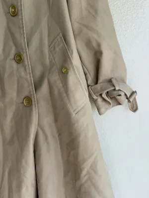 vintage Sears Fashions double button trench coat in beige 1970’s Women’s Sz L thumbnail 9