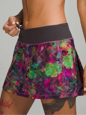 Lululemon Pace Rival Mid-Rise Skirt in Vivid Floral Tone Multi thumbnail 2